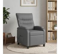 vidaXL Silla de masajes reclinable Gris Cuero sintético