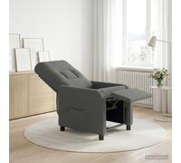 vidaXL Silla de masajes reclinable Gris oscuro Tela