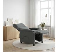 vidaXL Silla de masajes reclinable Gris oscuro Tela