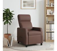 vidaXL Silla de masajes reclinable Marrón Cuero sintético