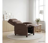 vidaXL Silla de masajes reclinable Marrón Cuero sintético