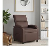 vidaXL Silla de masajes reclinable Marrón Cuero sintético