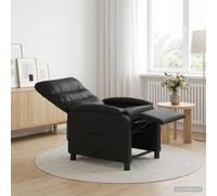 vidaXL Silla de masajes reclinable Negro Cuero sintético