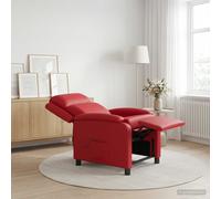 Sillón de masaje relax, color rojo, tapizado en cuero sintético (vidaXL)