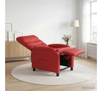 vidaXL Silla de masajes reclinable Rojo Cuero sintético