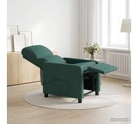 vidaXL Silla de masajes reclinable Verde oscuro Poliéster