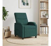 vidaXL Silla de masajes reclinable Verde oscuro Tela