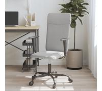 vidaXL Silla de oficina altura ajustable tela gris claro