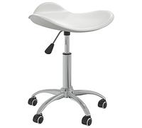 vidaXL Silla de Oficina Sillón Asiento Butaca Ejecutiva Muebles Estudio Escritorio Ordenador Confortable Ajustable de Cuero Sintético Blanco