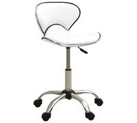 vidaXL Silla de oficina de cuero sintético blanco