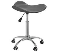 vidaXL Silla de oficina de cuero sintético gris