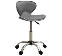 vidaXL Silla de oficina de cuero sintético gris