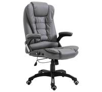 vidaXL Silla de oficina de cuero sintético gris antracita