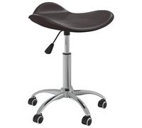 vidaXL Silla de oficina de cuero sintético marrón