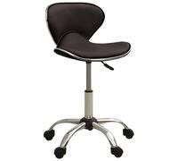 vidaXL Silla de oficina de cuero sintético marrón