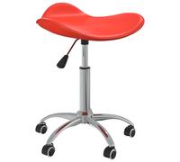 vidaXL Silla de oficina de cuero sintético rojo