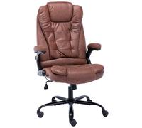 vidaXL Silla de oficina de piel de ante sintética marrón