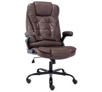 vidaXL Silla de oficina de piel de ante sintética marrón oscuro