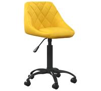 Silla de oficina vidaXL, color mostaza, tapizada en terciopelo