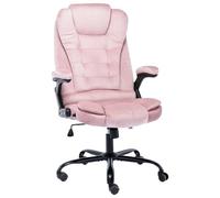 vidaXL Silla de oficina giratoria ejecutiva confortable ajustable terciopelo rosa