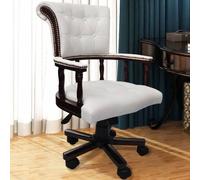 vidaXL Silla de oficina giratoria blanca