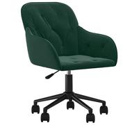vidaXL Silla de Oficina Giratoria Butaca Tapizada Ordenador Computadora Estudio Escritorio Salón Despacho Sala Estar Terciopelo Verde Oscuro
