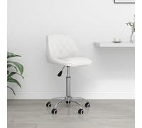 vidaXL Silla de oficina giratoria de cuero sintético blanco