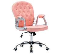 vidaXL Silla de oficina giratoria de cuero sintético en color Blanco/Negro/Rosa | cómodas modernas ergonómicas para comedor cocina salón hogar