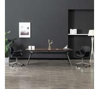 vidaXL Silla de oficina giratoria de tela gris taupe en color Taupé/Blanco/Negro y más | cómodas modernas ergonómicas para comedor cocina salón hogar