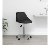 vidaXL Silla de oficina giratoria de cuero sintético negro