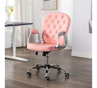 vidaXL Silla de oficina giratoria de cuero sintético en color Blanco/Negro/Rosa | cómodas modernas ergonómicas para comedor cocina salón hogar