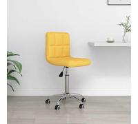Silla de oficina giratoria, color mostaza, tapizada en tela