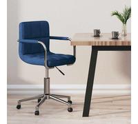 vidaXL Silla de oficina giratoria de tela azul