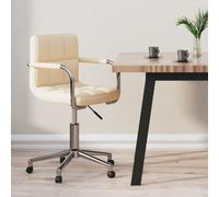 vidaXL Silla de oficina giratoria de tela color crema