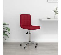 vidaXL Silla de oficina giratoria de tela color vino tinto