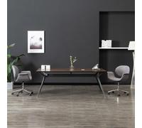 vidaXL Silla de oficina giratoria de tela gris