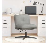 Silla de oficina giratoria, color gris claro, tapizada en tela