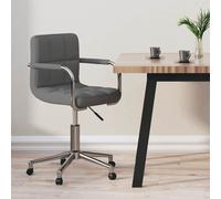 vidaXL Silla de oficina giratoria de tela gris claro