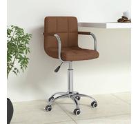 Silla de oficina giratoria, color marrón, tapizada en tela