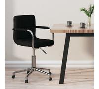 vidaXL Silla de oficina giratoria de tela negra