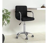 vidaXL Silla de oficina giratoria de tela negra
