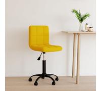 vidaXL Silla de oficina giratoria de terciopelo amarilla mostaza