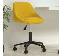vidaXL Silla de oficina giratoria de terciopelo amarilla mostaza