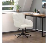 vidaXL Silla de oficina giratoria de terciopelo color crema