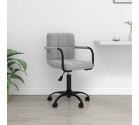 vidaXL Silla de oficina giratoria de terciopelo gris claro