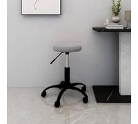 Silla de oficina giratoria, color gris claro, tapizada en terciopelo