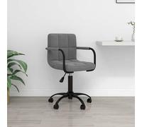 Silla de oficina giratoria, color gris oscuro, tapizada en terciopelo