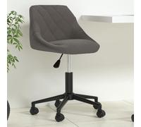 vidaXL Silla de oficina giratoria de terciopelo gris oscuro