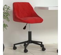 vidaXL Silla de oficina giratoria de terciopelo rojo tinto