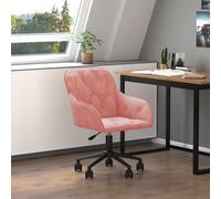 vidaXL Silla de oficina giratoria de terciopelo rosa